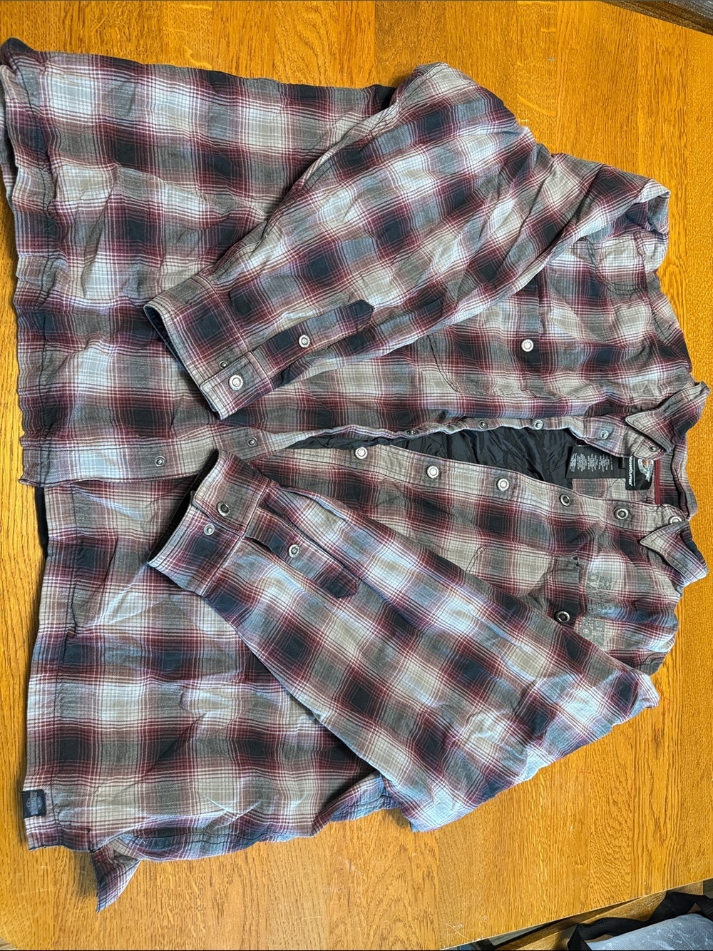 Men’s 4XL Harley Davidson Insulated Plaid Button Up Jacket